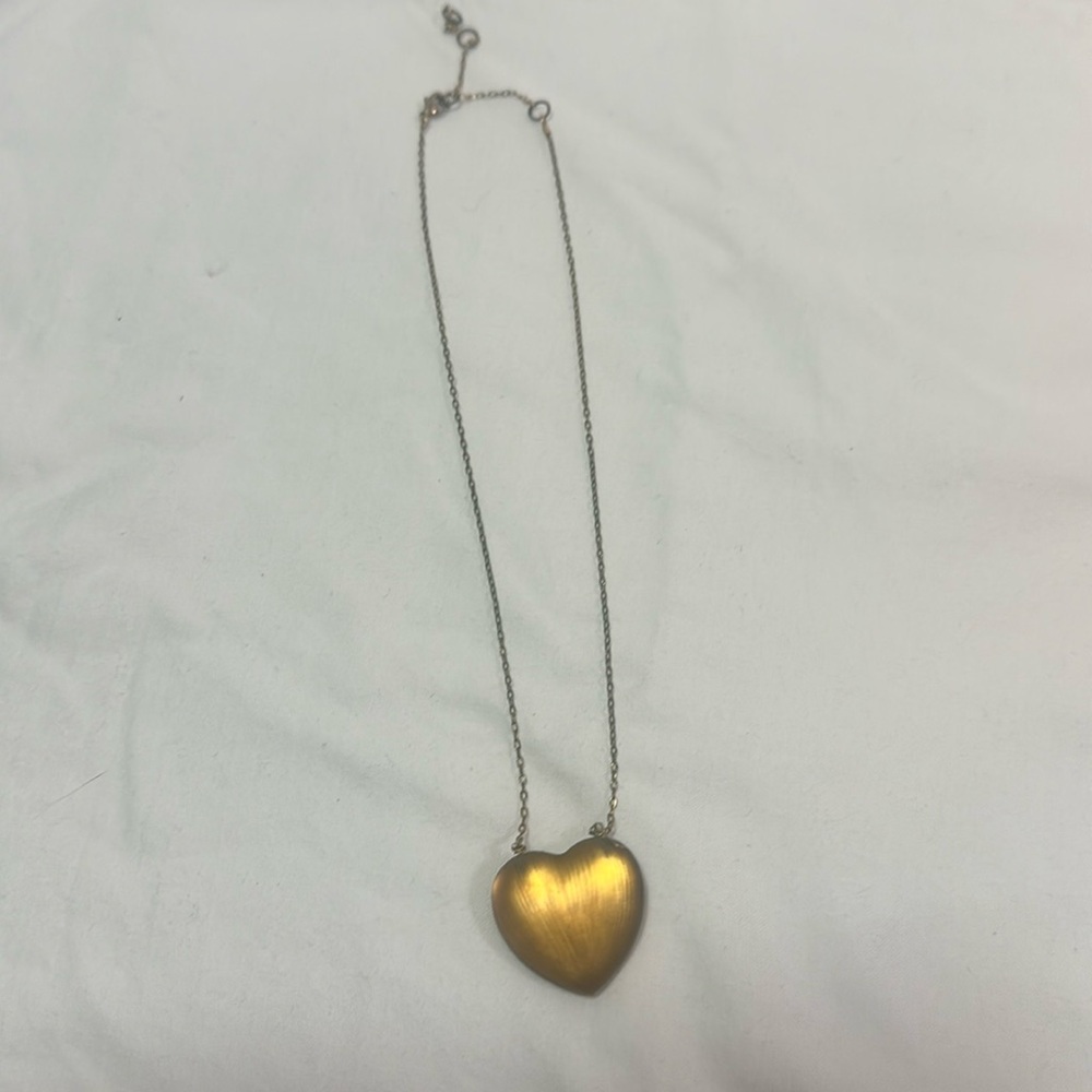 Alexis Bittar Silver Lucite Heart  Pendant Necklace